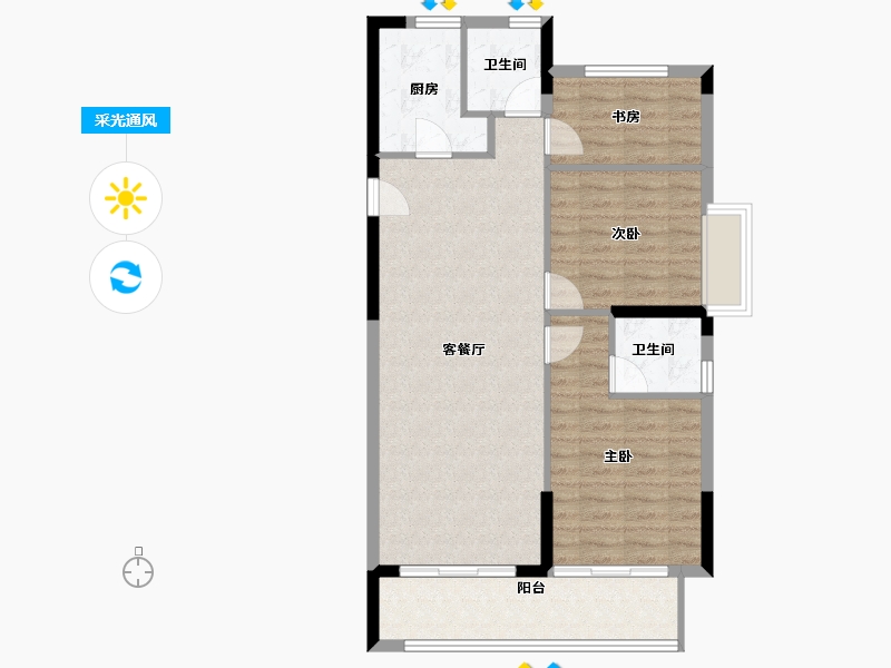 福建省-南平市-海翼文璟院-82.77-户型库-采光通风