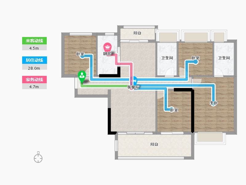 广东省-湛江市-吴川时代广场-106.76-户型库-动静线