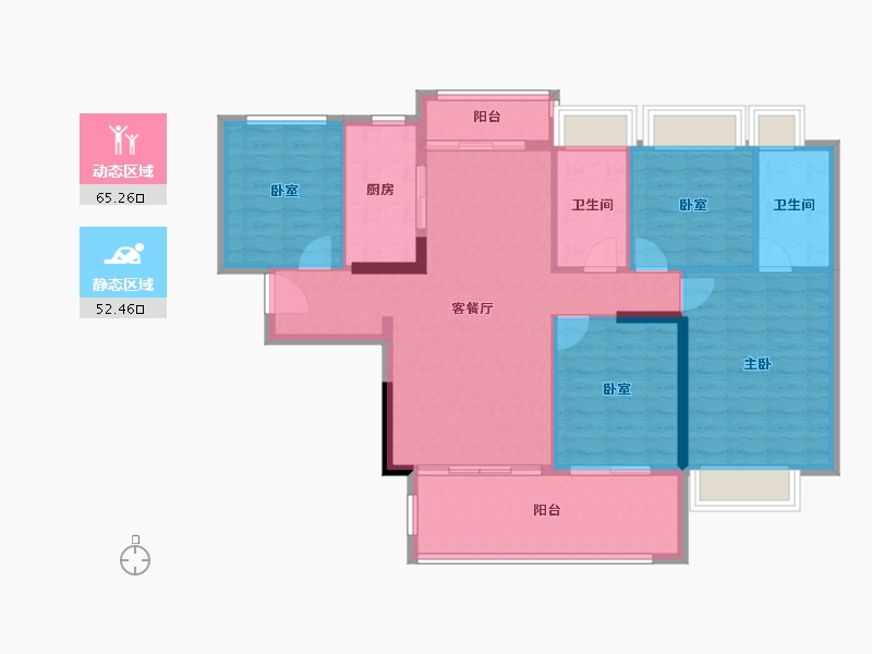 广东省-湛江市-吴川时代广场-106.76-户型库-动静分区