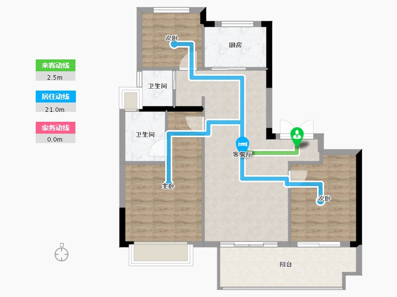 福建省-南平市-海翼文璟院-84.86-户型库-动静线