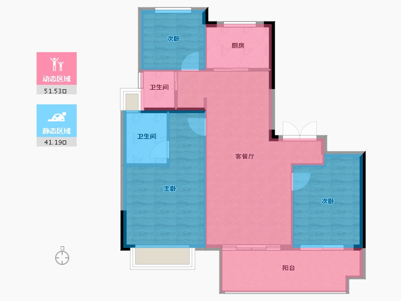 福建省-南平市-海翼文璟院-84.86-户型库-动静分区