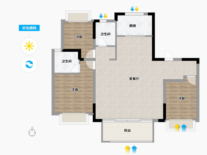 福建省-南平市-​建发玺悦-102.87-户型库-采光通风