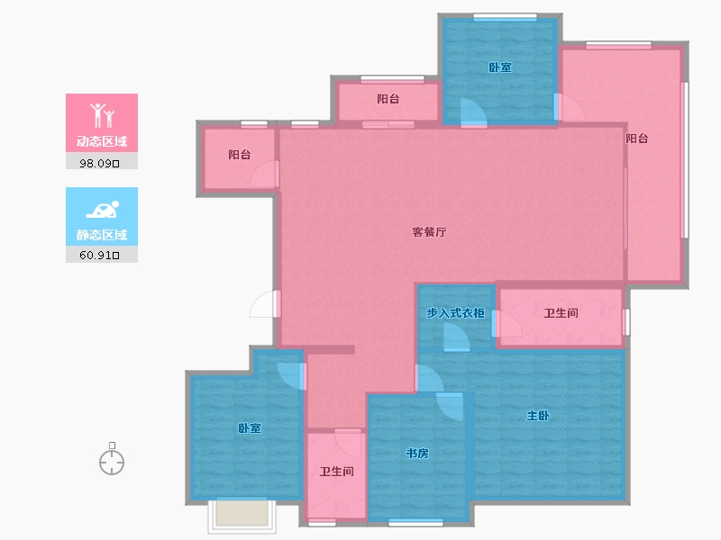 河南省-三门峡市-中航仙本那-144.08-户型库-动静分区