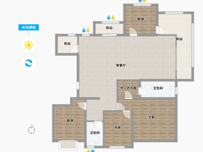 河南省-三门峡市-中航仙本那-144.08-户型库-采光通风