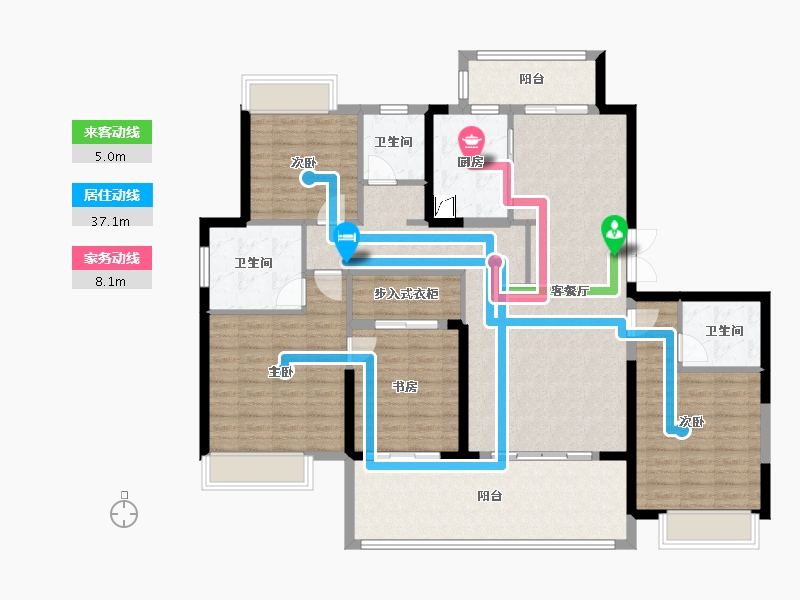 湖北省-荆州市-楚天都市·御湖—品-146.41-户型库-动静线