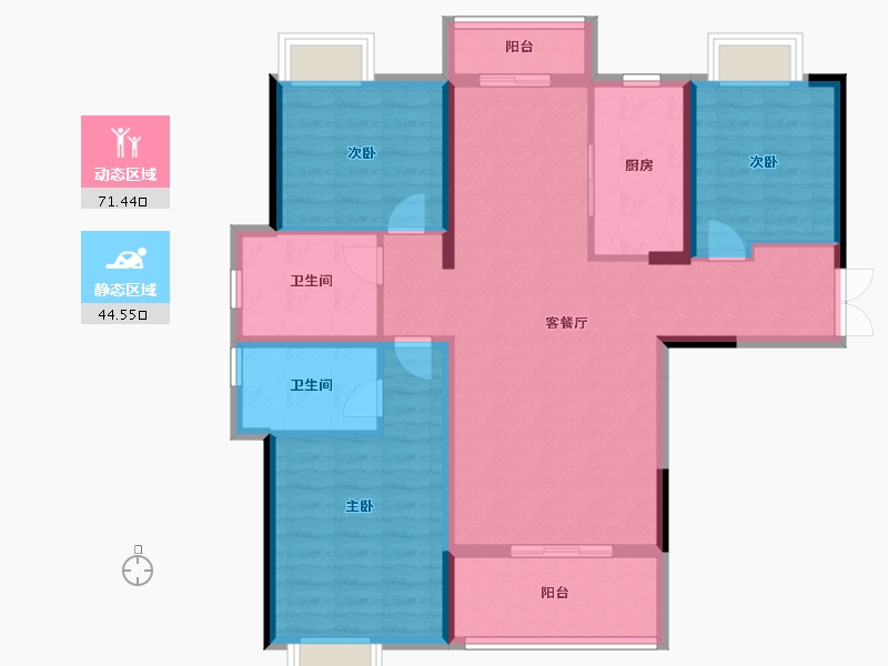 湖北省-宜昌市-佳境天城三期-104.00-户型库-动静分区