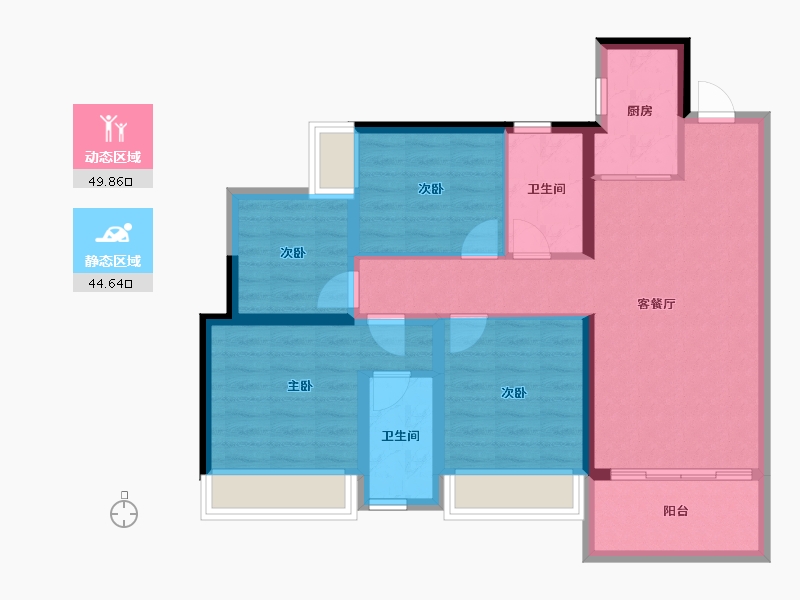 广东省-湛江市-中交滨海广场-83.84-户型库-动静分区