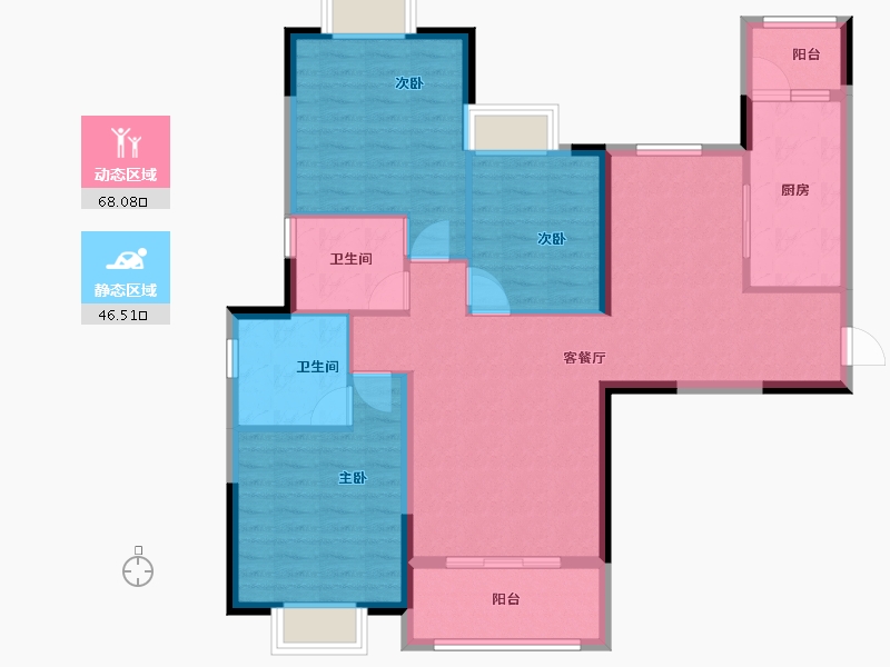 湖北省-宜昌市-恒大名都-103.30-户型库-动静分区