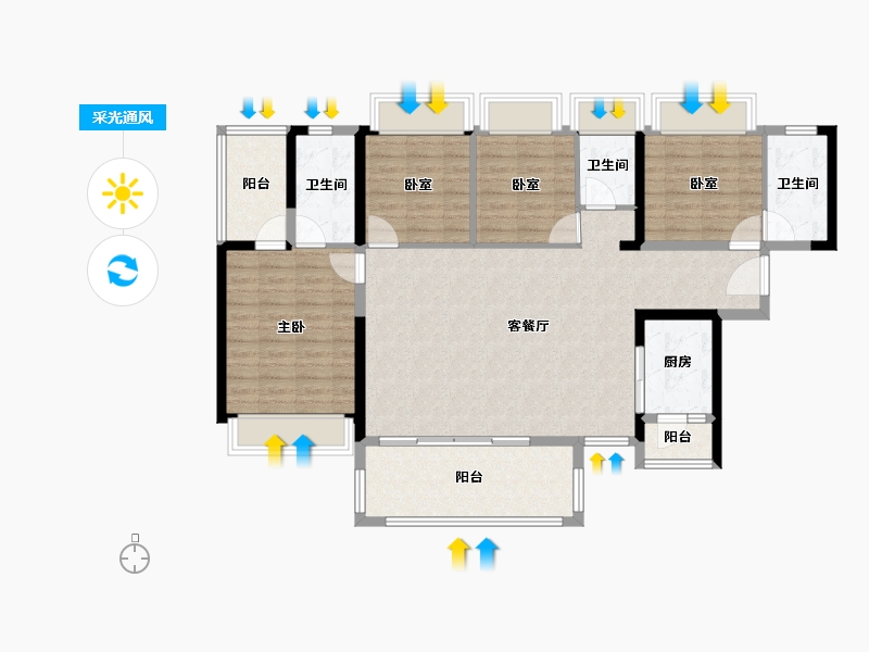 广东省-湛江市-吴川时代广场-113.89-户型库-采光通风