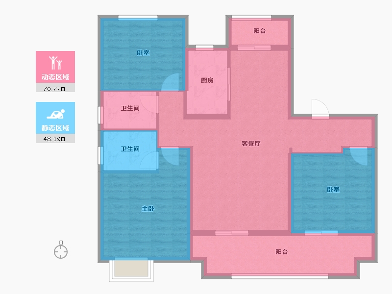 河南省-三门峡市-嵩基如意府-106.90-户型库-动静分区