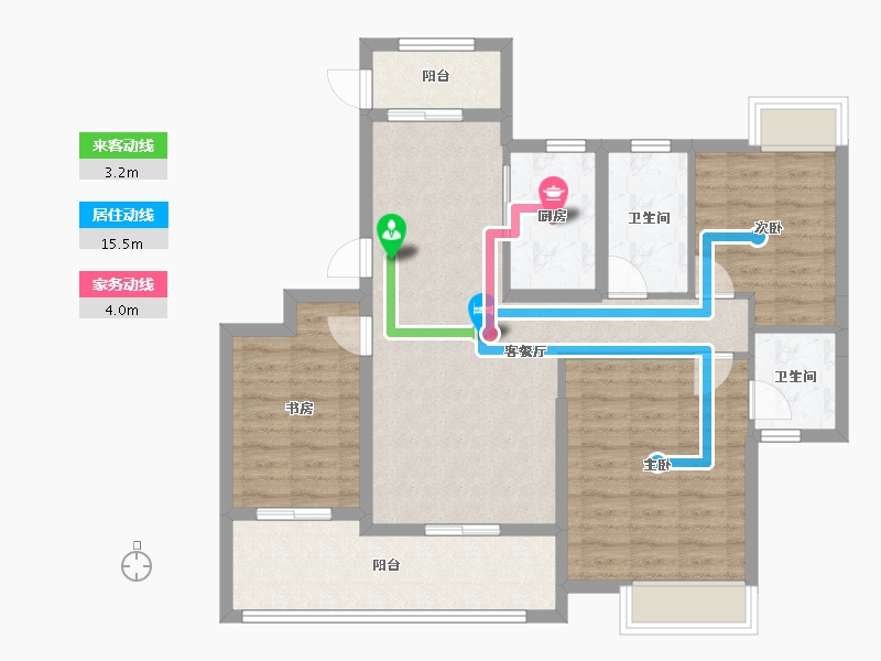 湖北省-宜昌市-四季港湾-92.50-户型库-动静线