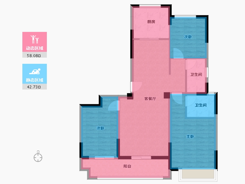 浙江省-湖州市-祥和花苑-90.00-户型库-动静分区