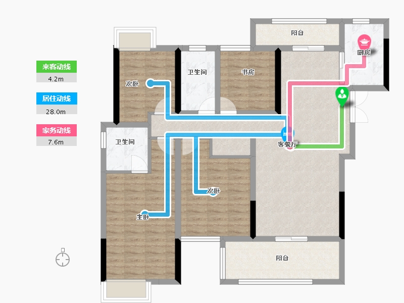 湖北省-宜昌市-弘洋·新都汇-110.50-户型库-动静线