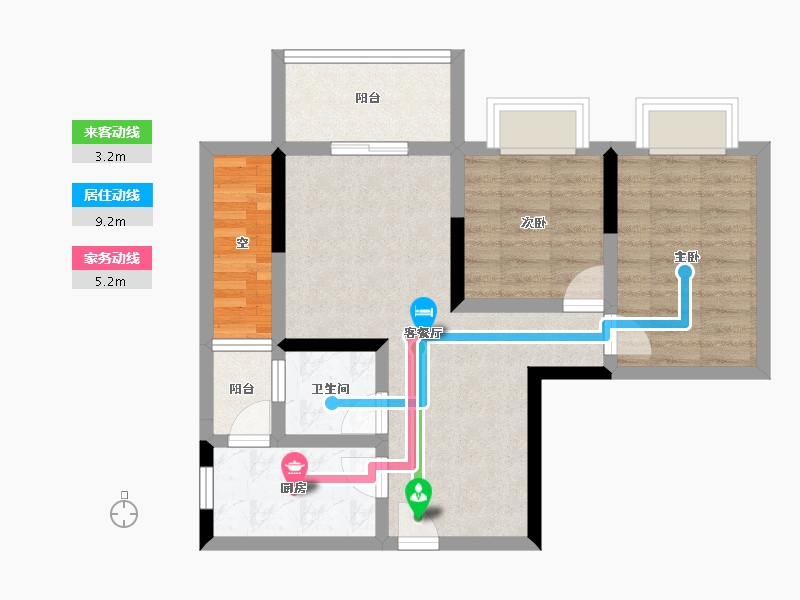 贵州省-铜仁市-优图宝润国际-62.40-户型库-动静线