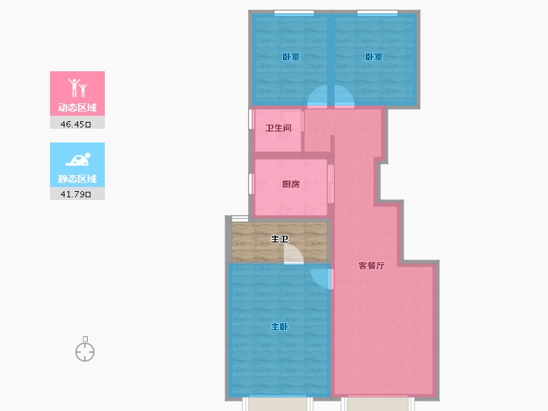 河北省-保定市-领地锦尚蘭台-84.16-户型库-动静分区