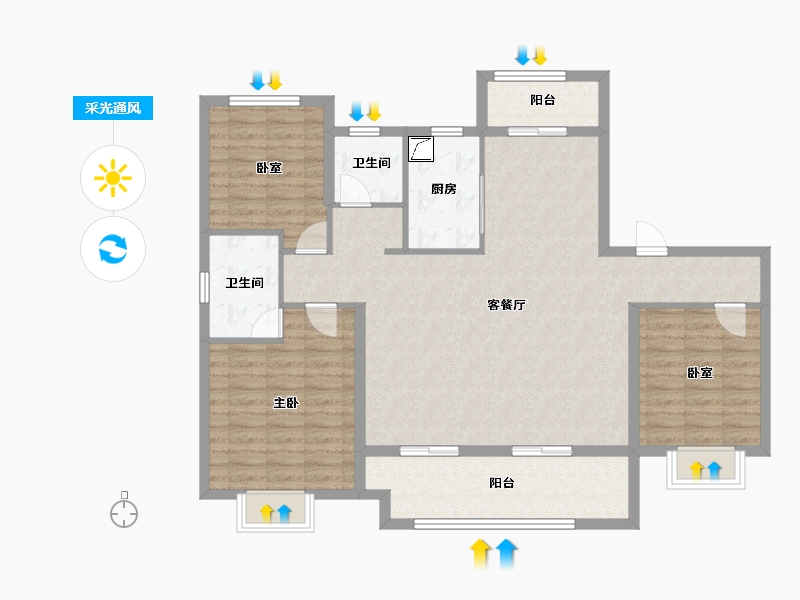 河南省-三门峡市-嵩基如意府-113.51-户型库-采光通风