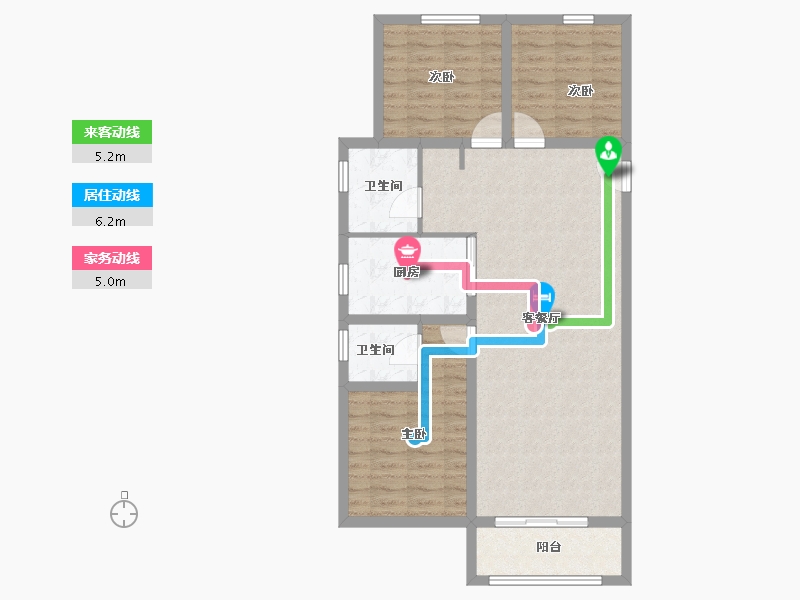 陕西省-榆林市-汇兴花园-87.49-户型库-动静线