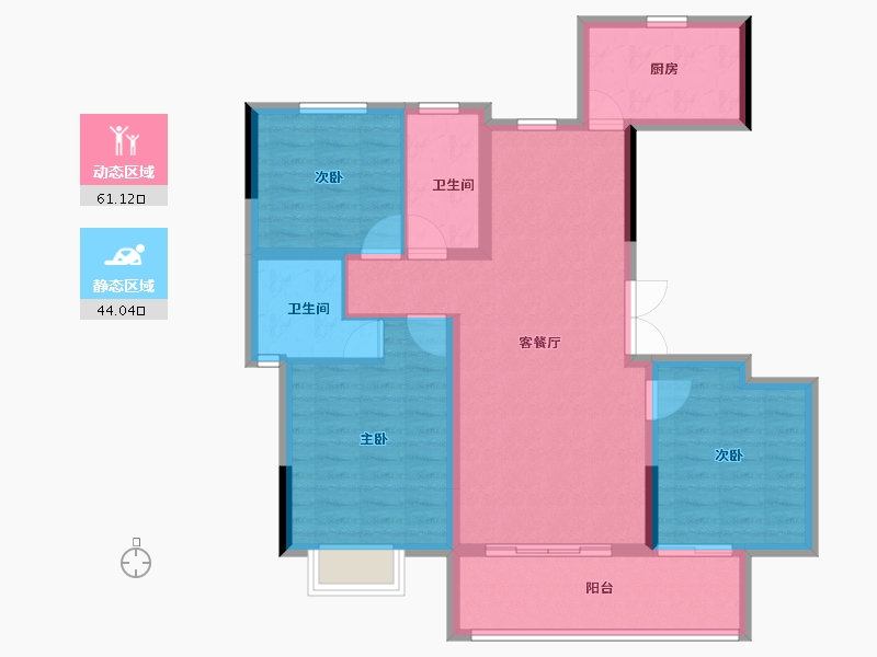 江西省-赣州市-红旗大道首府-94.40-户型库-动静分区