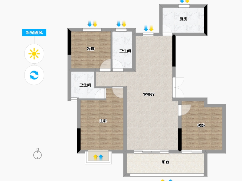 江西省-赣州市-红旗大道首府-94.40-户型库-采光通风