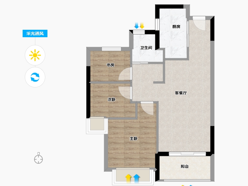 福建省-南平市-海翼文璟院-59.48-户型库-采光通风