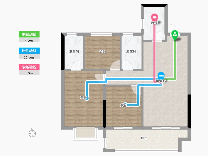 江西省-赣州市-星州润达城·璟园-77.61-户型库-动静线