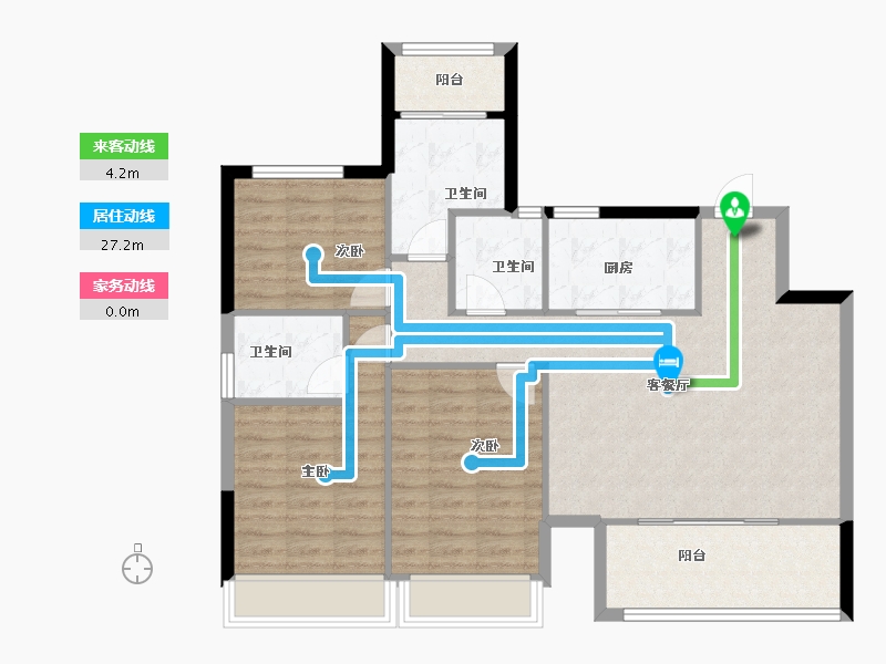 浙江省-衢州市-华达美好广场宸园-96.77-户型库-动静线