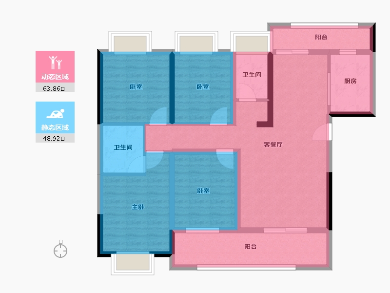 湖北省-黄石市-磁湖璟悦-99.26-户型库-动静分区