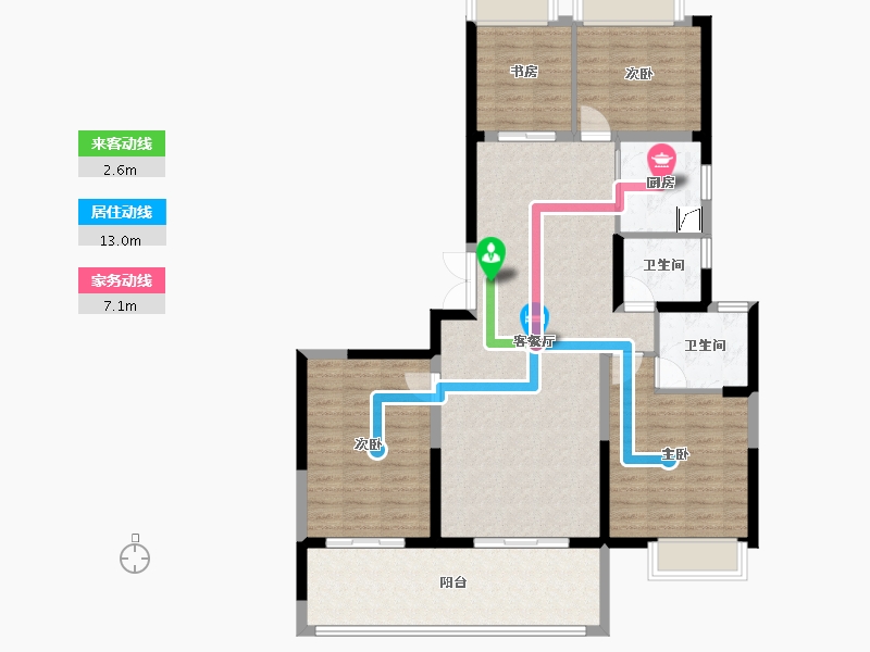 湖北省-荆州市-楚天都市·御湖—品-114.41-户型库-动静线