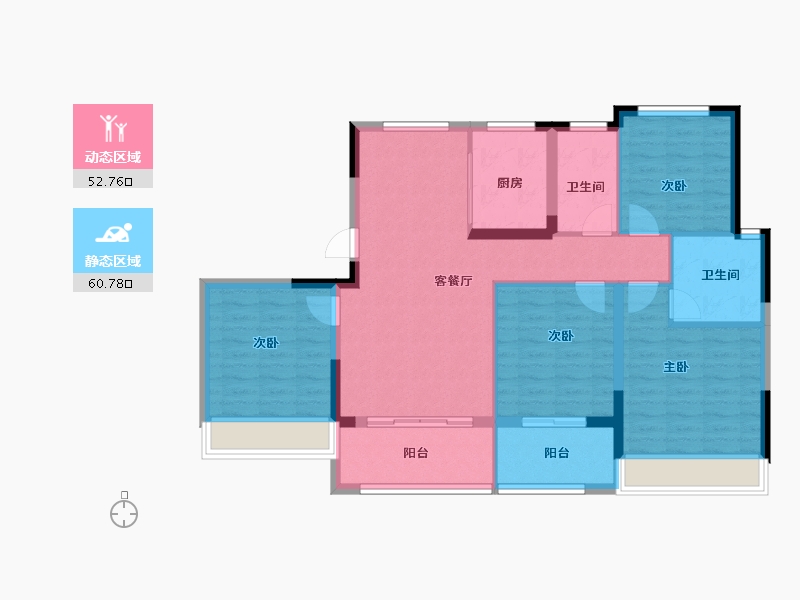 浙江省-丽水市-金地新希望风华剑桥-102.21-户型库-动静分区