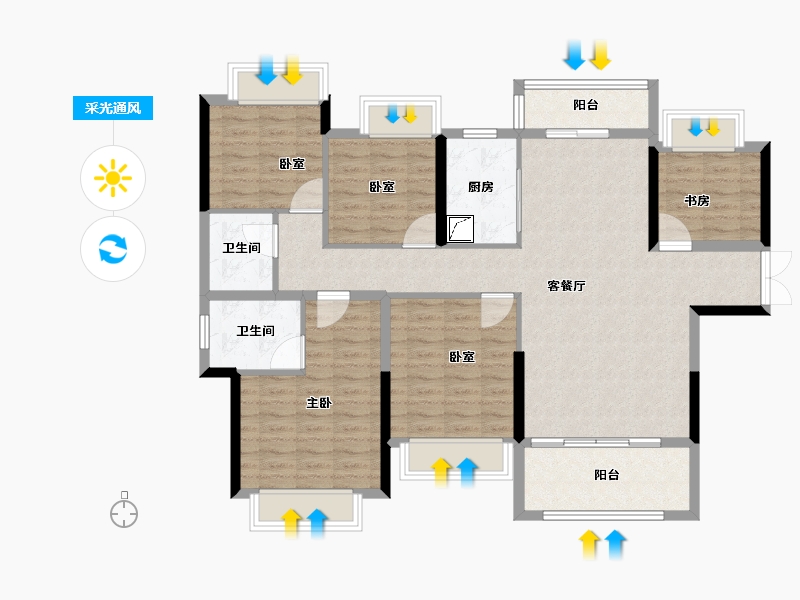 江西省-赣州市-毅德·融城-114.40-户型库-采光通风