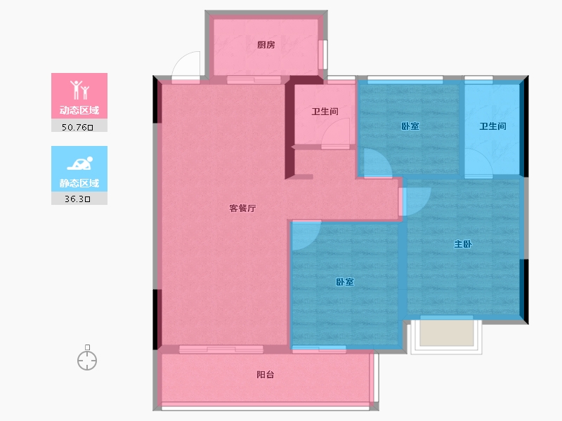 江西省-赣州市-星州润达城·璟园-78.40-户型库-动静分区