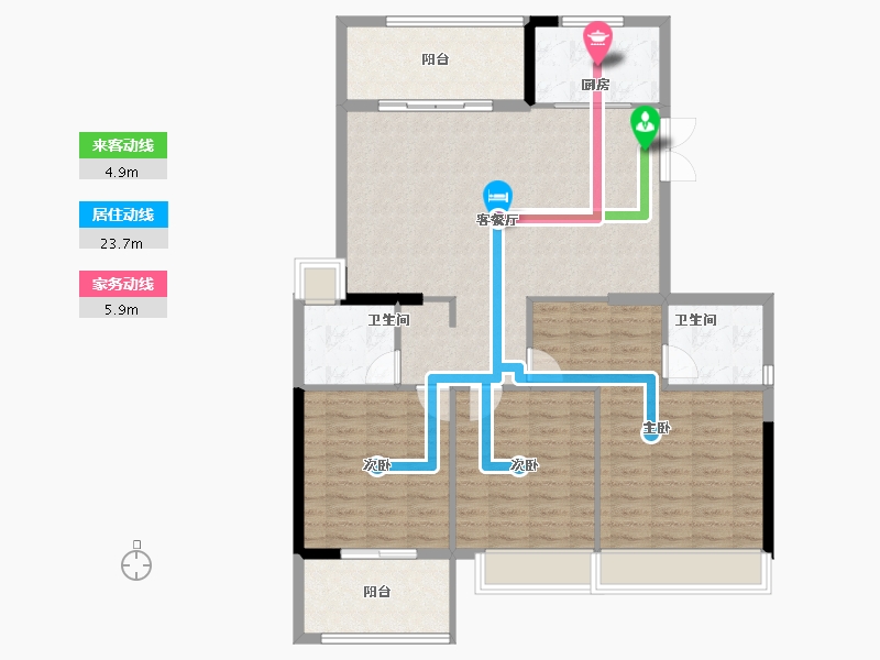 福建省-南平市-坤润金瓯湾-112.85-户型库-动静线