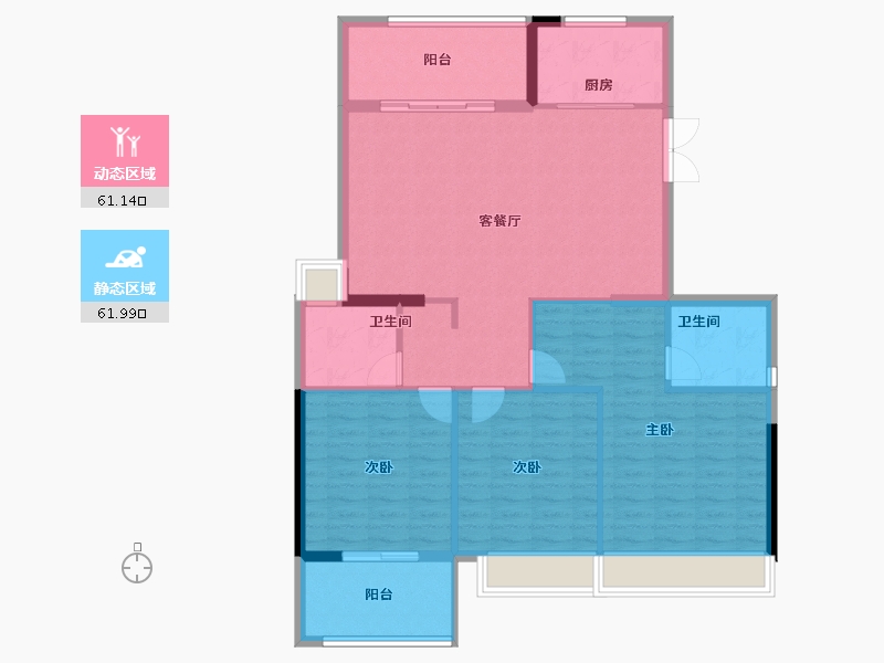 福建省-南平市-坤润金瓯湾-112.85-户型库-动静分区