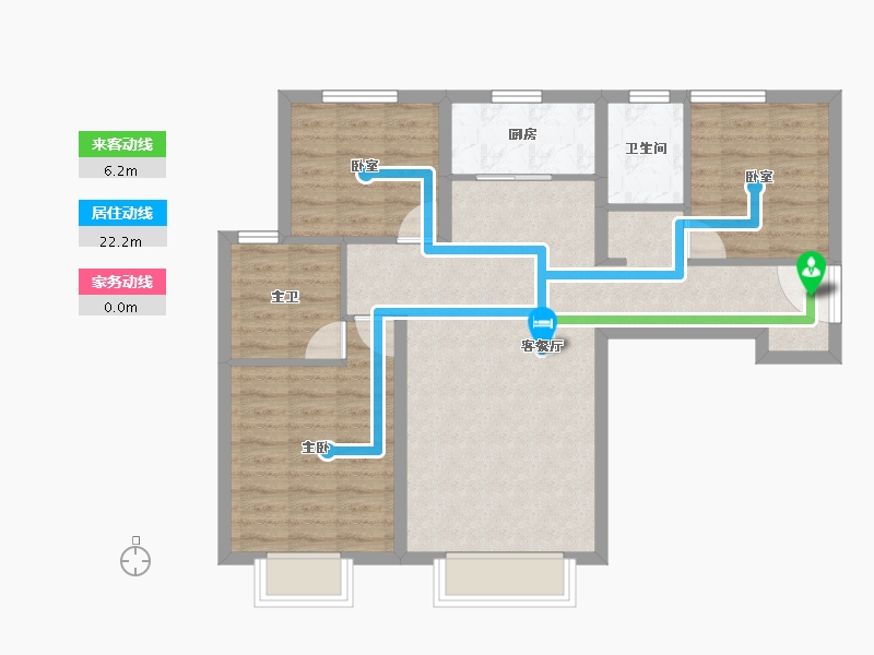 河北省-保定市-领地锦尚蘭台-78.97-户型库-动静线