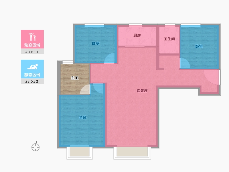 河北省-保定市-领地锦尚蘭台-78.97-户型库-动静分区