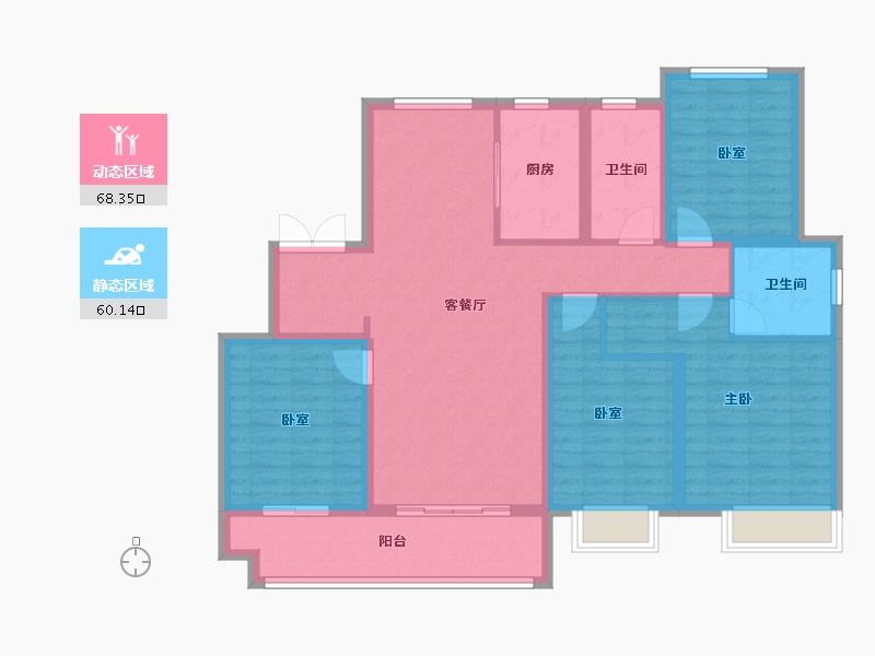 安徽省-蚌埠市-山水文园-115.25-户型库-动静分区