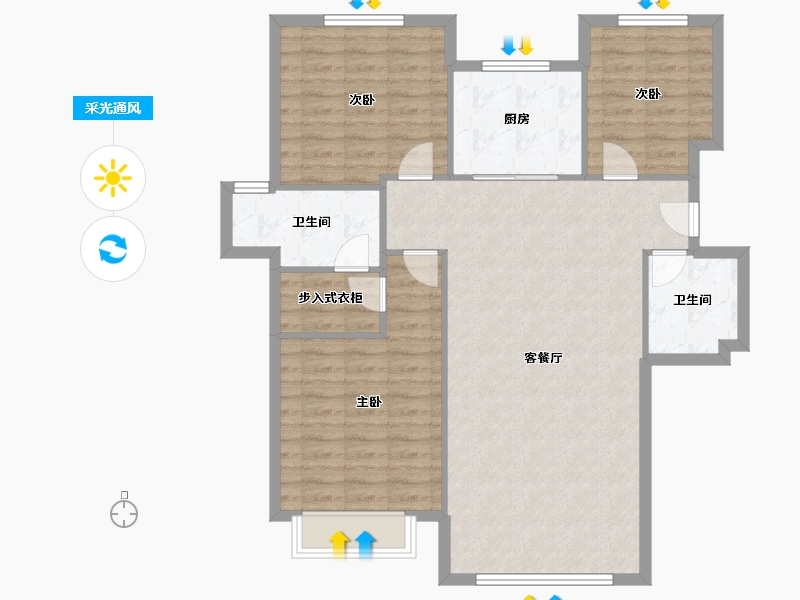 宁夏回族自治区-银川市-建博花园-102.90-户型库-采光通风