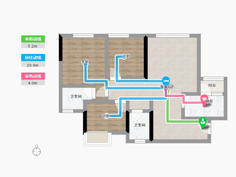 四川省-遂宁市-卓同麓溪臺-65.54-户型库-动静线