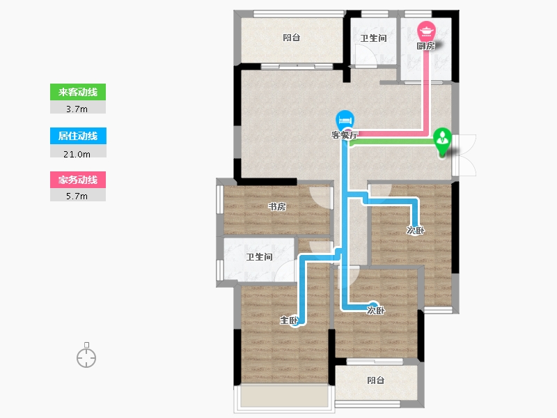 福建省-南平市-坤润金瓯湾-92.93-户型库-动静线