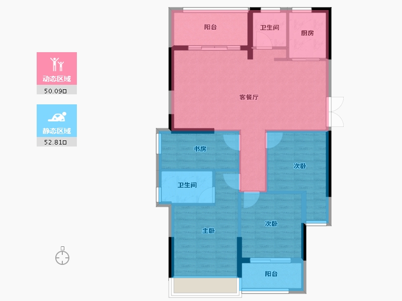 福建省-南平市-坤润金瓯湾-92.93-户型库-动静分区