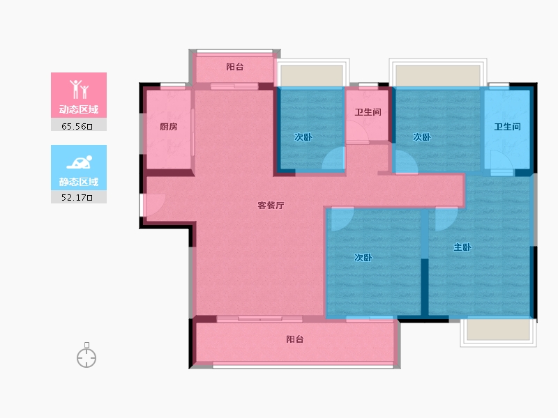 福建省-南平市-碧桂园珑樾台-105.87-户型库-动静分区