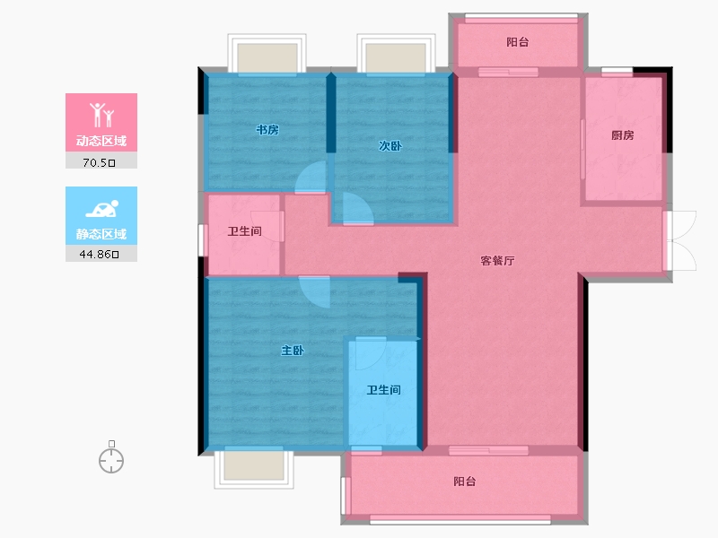 湖北省-宜昌市-佳境天城三期-104.00-户型库-动静分区