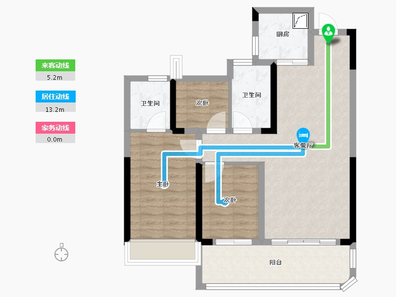 湖北省-荆州市-鼎仁公园雅集-75.69-户型库-动静线