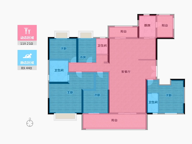 湖北省-宜昌市-碧桂园·翡翠滨江-179.22-户型库-动静分区