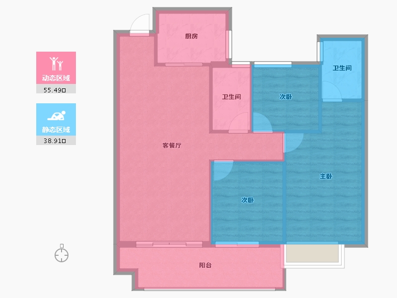 福建省-南平市-御景华府-86.47-户型库-动静分区