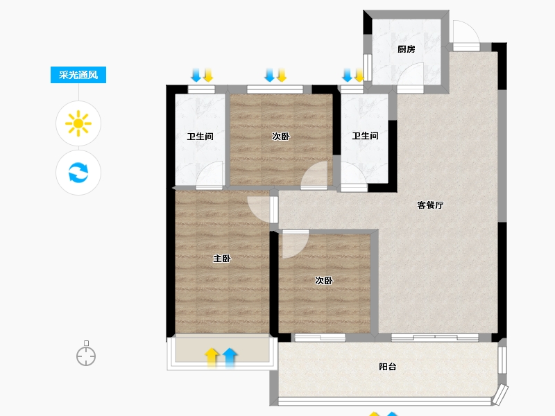 湖北省-荆州市-鼎仁公园雅集-81.81-户型库-采光通风