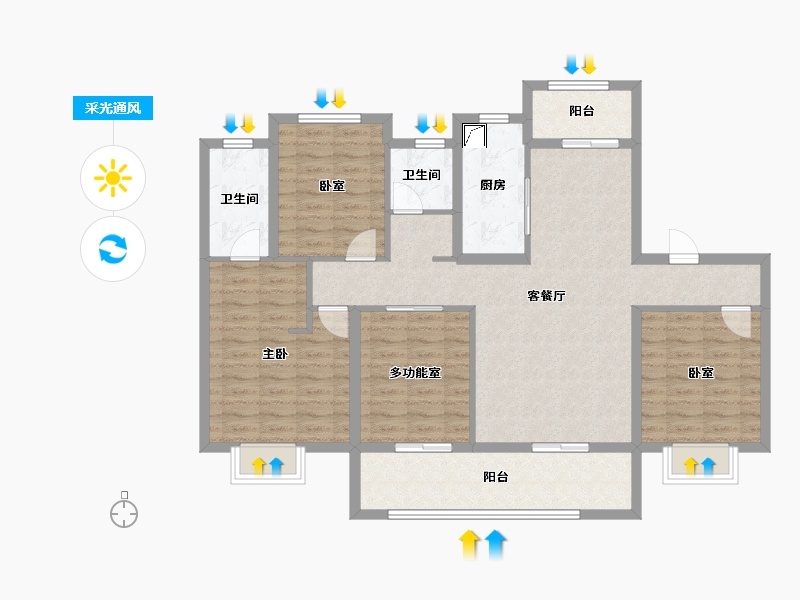 河南省-三门峡市-嵩基如意府-114.79-户型库-采光通风