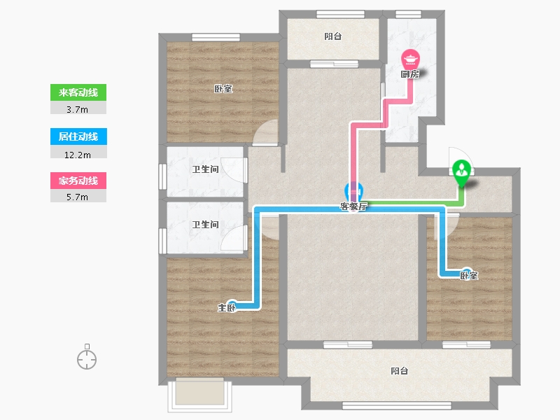 河南省-三门峡市-嵩基如意府-101.93-户型库-动静线