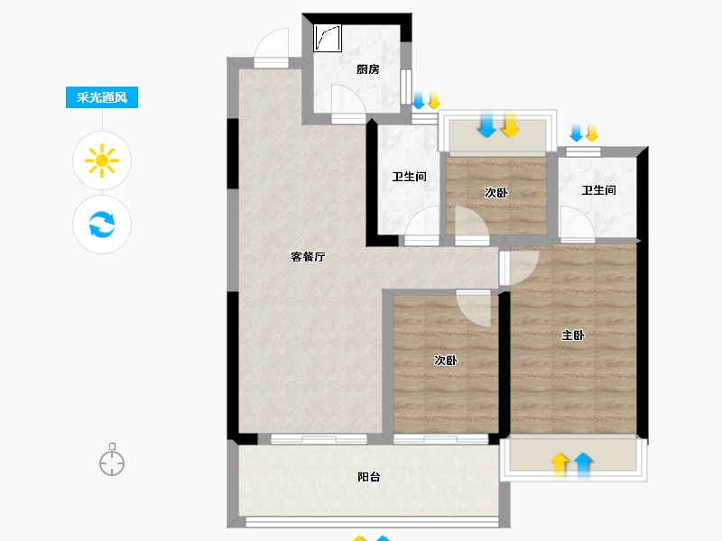 湖北省-荆州市-鼎仁公园雅集-73.27-户型库-采光通风