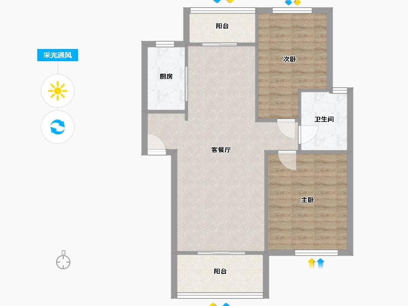 河南省-郑州市-21世纪国际城-KA区-77.00-户型库-采光通风